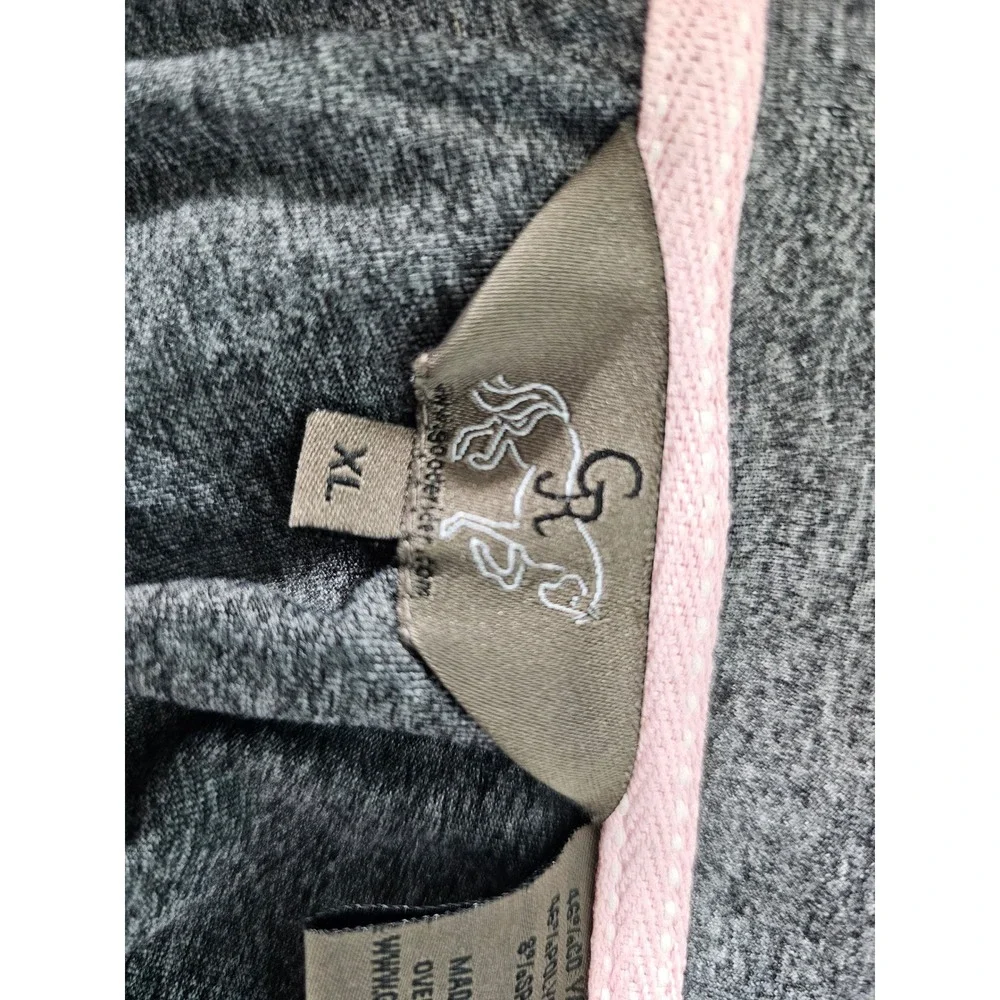 Equestrian Good Rider Quarter Zip Top Kids XL Gray Heather Long Sleeve 18016
